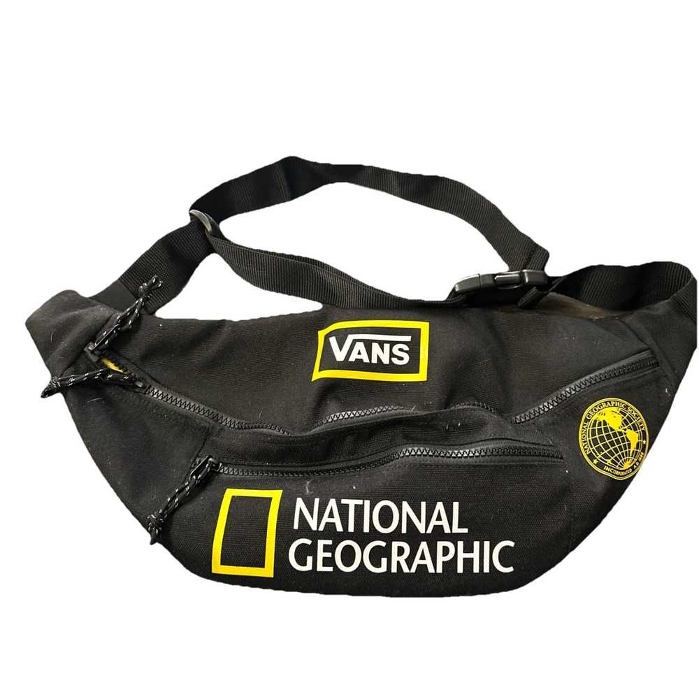 National Geographic x VANS Big Logo Hip Sack Bum Bag Fanny Pack Outdoor RARE
